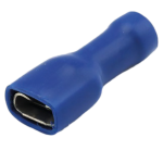 Flachsternhülse blau  Ø6.4mm 1.5-2.5mm² mit Verstärkungshülse  pro 100 Stück