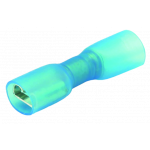 Flachsternhülse mit Schrumpfschlauch blau  6.4mm vollständige  krimp 1.5-2.5mm² pro 50 Stück