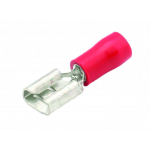 Vlakstekerhuls 0.5-1.5mm² met versterkingshuls rood 6.3x0.8mm per 100 stuks