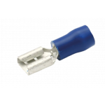 Vlakstekerhuls 1.5-2.5mm² met versterkingshuls blauw 6.3x0.8mm per 100 stuks