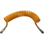 Luftspirale PUR gelb M16x1,5 pur 4 Meter Arbeitslänge mit Feder