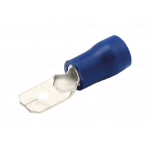 Vlaksteker 1.5-2.5mm² met versterkingshuls blauw 6.3mm per 100 stuks