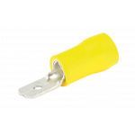 Vlaksteker 2.5-6.0mm² met versterkingshuls geel 6.3mm per 50 stuks