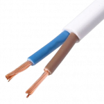 Trailer cable white round 2x1.5 mm² brown/blue per 100 mtr.